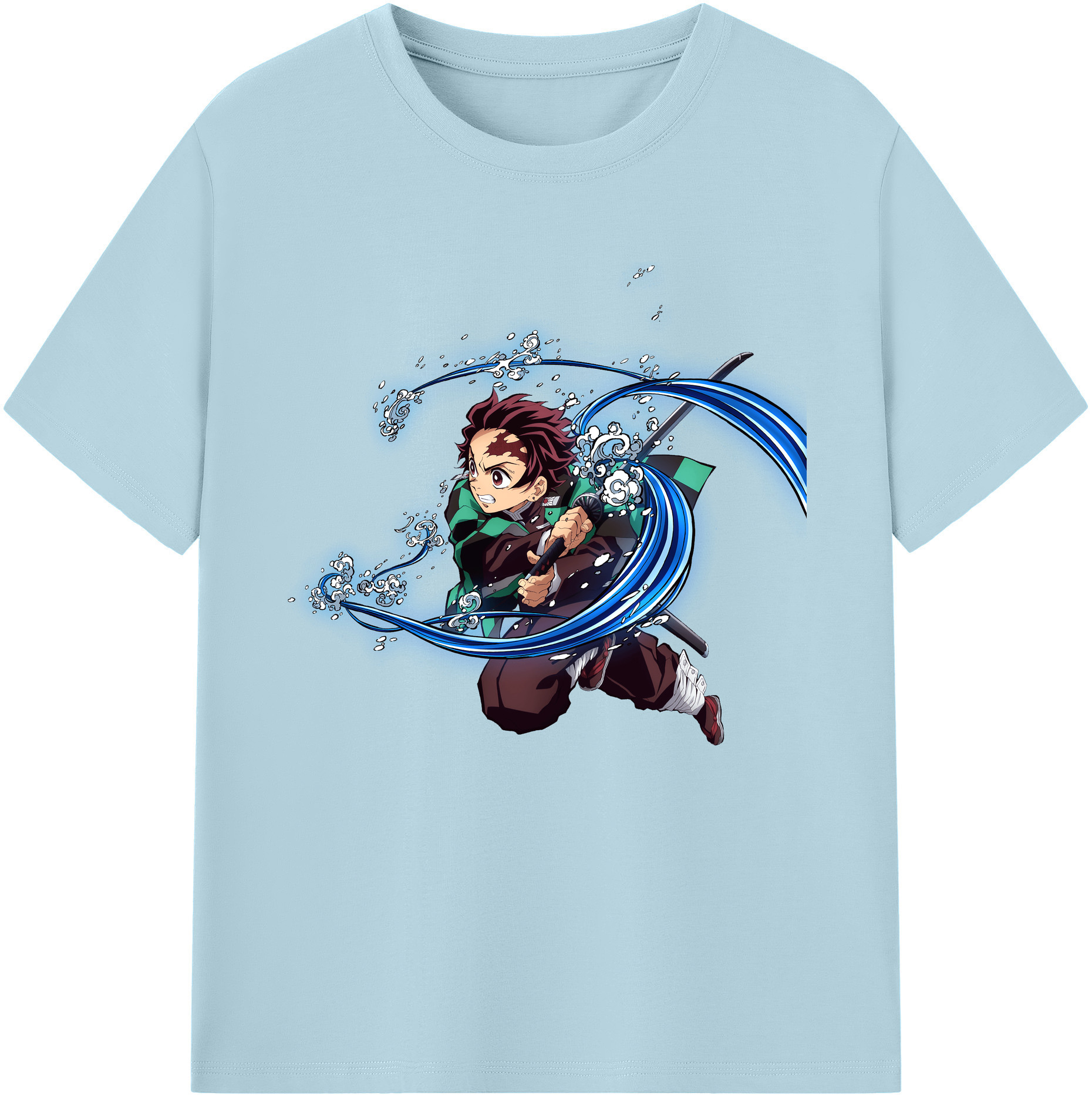 （画像用） 鬼滅の刃 竈門 炭治郎／かまど たんじろう Kamado Tanjirou 綿100％半袖Tシャツ（フロントプリント）